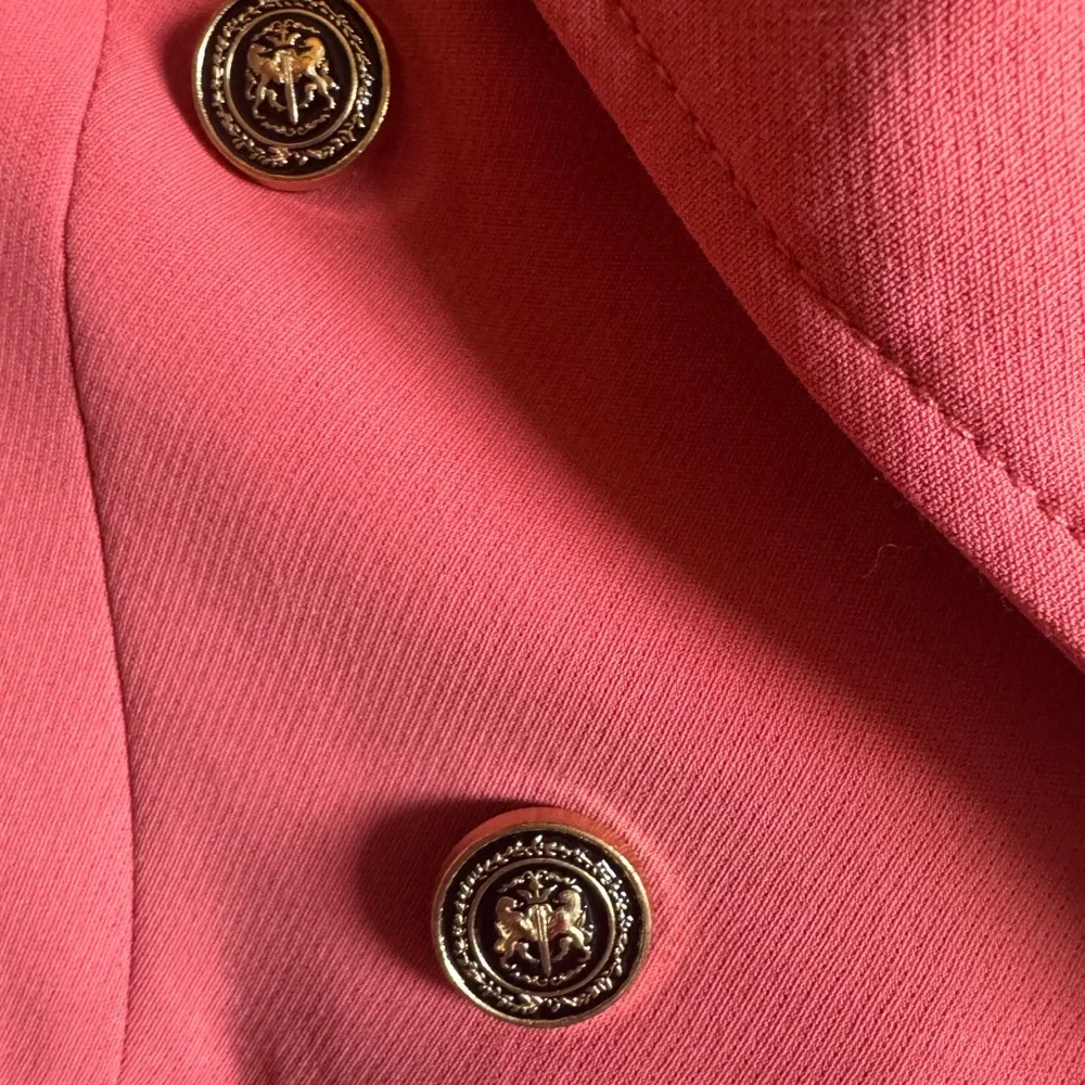 ZARA WOMEN’S DOUBLE BREASTED LONG BLAZER IN DUSTY PINK SIZE XS EUC